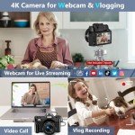 4K 56MP Vlogging Camera with Flip Screen & Zoom