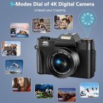 4K 56MP Vlogging Camera with Flip Screen & Zoom