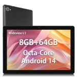 10" Android 14 Tablet with Dual Cameras and 64GB