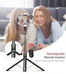 Selfie Stick Tripod with Remote & LED Lights