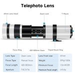 JINTU 420-800mm f/8.3 Telephoto Lens for DSLR