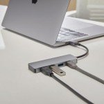 Amazon Basics USB Hub Dock, 10 Gbps, Silver/Black