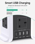 8-Way Surge Protected Tower Extension with USB-C