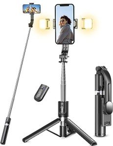 Selfie Stick Tripod with Dual Fill Lights