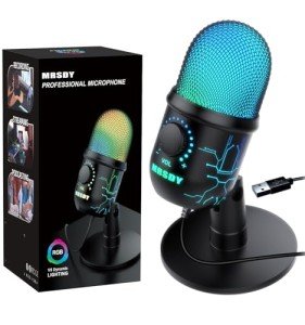 MRSDY USB Gaming Microphone with Headphone Jack