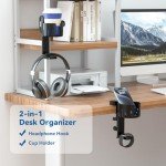 2-in-1 Desk Cup Holder & Headphone Hook