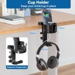 2-in-1 Desk Cup Holder & Headphone Hook