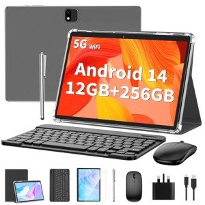 10-Inch Android 14 Tablet with Keyboard and Accessories