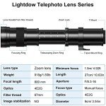 Lightdow 420-800mm f/8.3 Telephoto Lens for Canon DSLR