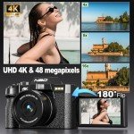 4K Vlogging Camera - 48MP, WiFi & Lenses