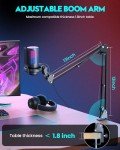 RGB Gaming Microphone with Boom Arm for Streaming