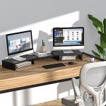 RFIVER Dual Monitor Stand Riser - Adjustable & Swivel