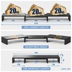 RFIVER Dual Monitor Stand Riser - Adjustable & Swivel