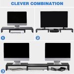 RFIVER Dual Monitor Stand Riser - Adjustable & Swivel