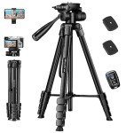 JOILCAN 67-Inch Phone Tripod with Remote & Holder