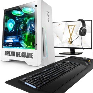OPSYS Agilian Lite-V5 White Gaming PC Bundle