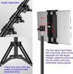 Adjustable 65-Inch iPad Tripod Stand with Rotation
