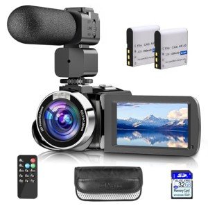 Hojocojo 4K Camcorder with 18x Zoom & Accessories