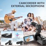 Hojocojo 4K Camcorder with 18x Zoom & Accessories