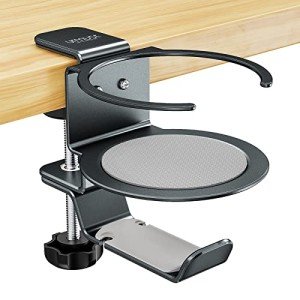 Desk Cup Holder and Headphone Stand - Gray