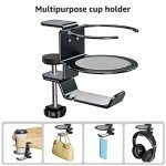 Desk Cup Holder and Headphone Stand - Gray
