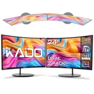 Kado 24" Curved Dual Monitor Setup with HDMI