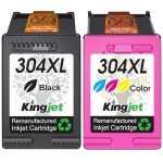 KINGJET 304 Ink Cartridges Combo Pack for HP