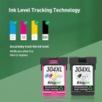 KINGJET 304 Ink Cartridges Combo Pack for HP