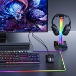 RGB Gaming Headphone Stand with USB Charger