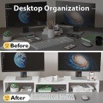 BONTEC Adjustable Dual Monitor Stand with Phone Holder