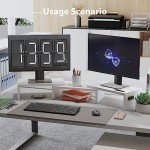 BONTEC Adjustable Dual Monitor Stand with Phone Holder