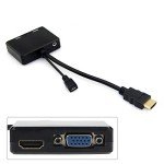 HDMI to VGA & HDMI Female Splitter Adapter