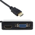HDMI to VGA & HDMI Female Splitter Adapter
