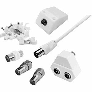 15m Coaxial TV Extension Kit with Splitter