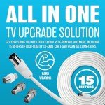 15m Coaxial TV Extension Kit with Splitter