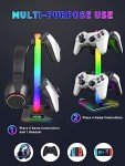 VCOM RGB Headphone Stand with 10 Light Modes, Gaming Controller Holder with 2 USB Ports, PC Gaming Accessories for Desk, Universal Organizer Headpsets/Xbox PS5 Controller Stand Gamer gifts
