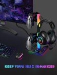 VCOM RGB Headphone Stand with 10 Light Modes, Gaming Controller Holder with 2 USB Ports, PC Gaming Accessories for Desk, Universal Organizer Headpsets/Xbox PS5 Controller Stand Gamer gifts
