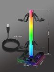 VCOM RGB Headphone Stand with 10 Light Modes, Gaming Controller Holder with 2 USB Ports, PC Gaming Accessories for Desk, Universal Organizer Headpsets/Xbox PS5 Controller Stand Gamer gifts