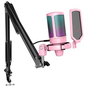 FIFINE A6T Pink USB Gaming Microphone Kit