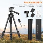Nineigh 75'' Lightweight Tripod for Cameras & Smartphones
