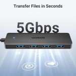 UGREEN 4-Port USB 3.0 Hub with 5Gbps Speed