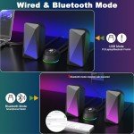 Bluetooth Desktop Soundbar with Colorful LED Lights