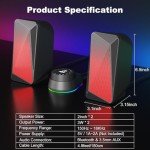 Bluetooth Desktop Soundbar with Colorful LED Lights