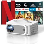 Smart 4K WiFi Bluetooth Projector for Home Cinema