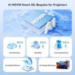 Smart 4K WiFi Bluetooth Projector for Home Cinema