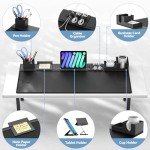 KDD 6-in-1 Desk Pad Mat with Storage Accessories