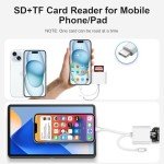 Dual Slot USB C SD Card Reader for iPhone/iPad