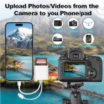 Dual Slot USB C SD Card Reader for iPhone/iPad