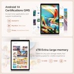 FLYCOAY 10" Android 14 Tablet with Keyboard & Mouse