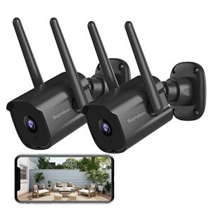 Septekon 2-Pack 2K Wireless Outdoor Security Cameras